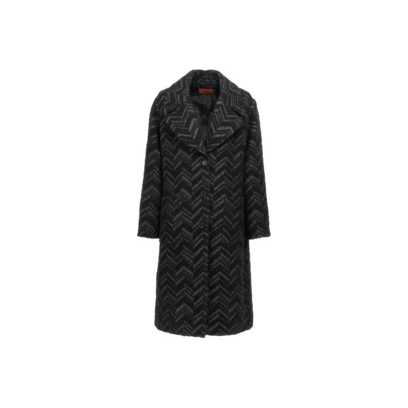 MISSONI Lame Chevron Boucle Knit Coat-0