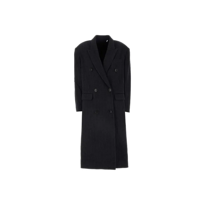 ISABEL MARANT Lexana Double Breasted Pinstripe Coat-0