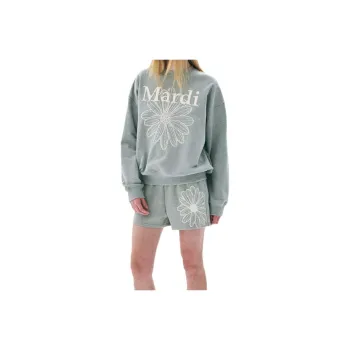 MARDI MERCREDI SS25 SWEATSHIRT FLOWERMARDI NEEDLEWORK_GREY CREAM Sweatshirt Women's Gray Cream