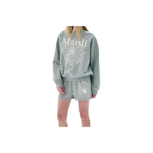 MARDI MERCREDI SS25 SWEATSHIRT FLOWERMARDI NEEDLEWORK_GREY CREAM Sweatshirt Women's Gray Cream