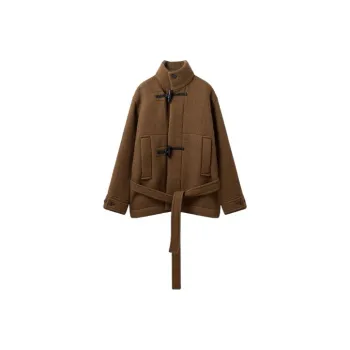 Lemaire Short Bathrobe Duffle Coat 'Olive Brown'