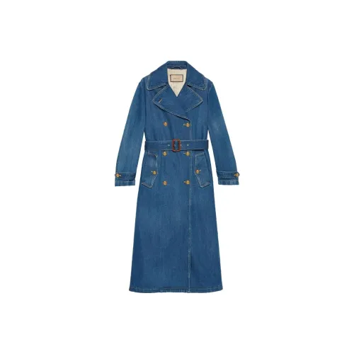 GUCCI Trench Coats Women's Indigo