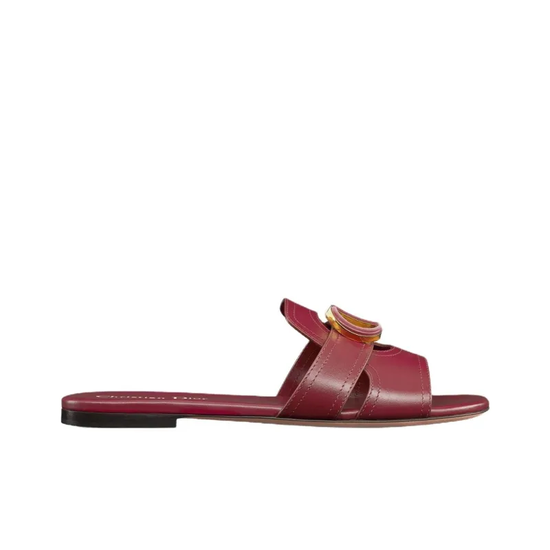 DIOR 30 Montaigne Slide Slippers Women's Gemstone Red-1