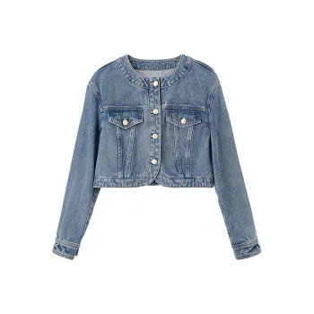SENTUBILA Denim Jackets Women's Denim Blue