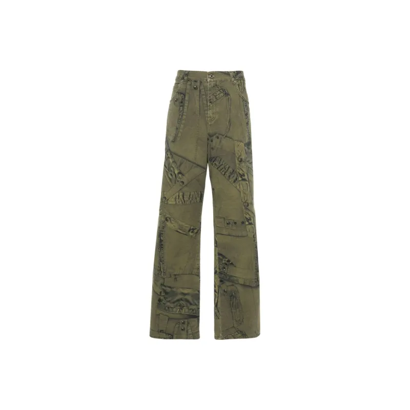 Blumarine All Over Graphic Printed Puddle Trousers-0
