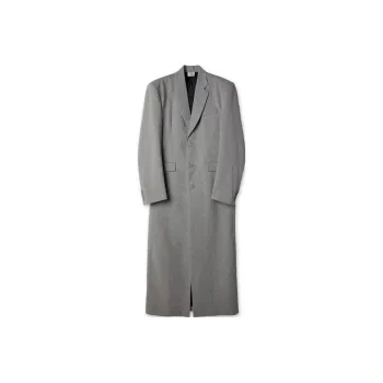 Vetements Boxy Single Breasted Molton Tailored Coat 'Grey Melange'