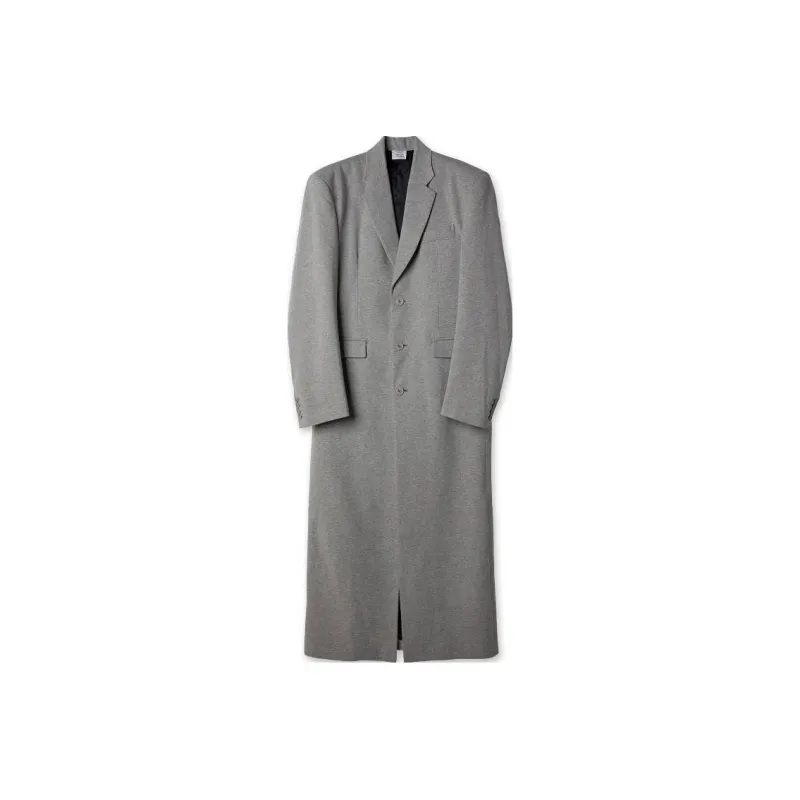 Vetements Boxy Single Breasted Molton Tailored Coat 'Grey Melange'-0