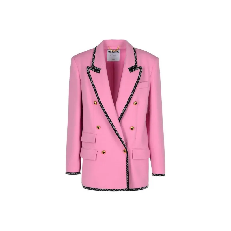 MOSCHINO Double Breasted V Neckline Blazer-0