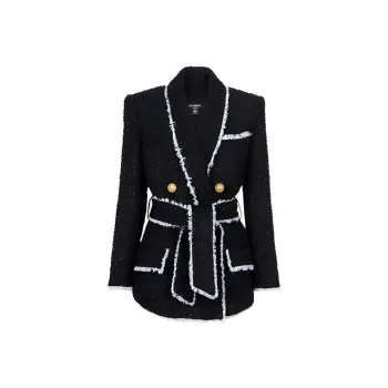 BALMAIN Trench Coat Women's Black