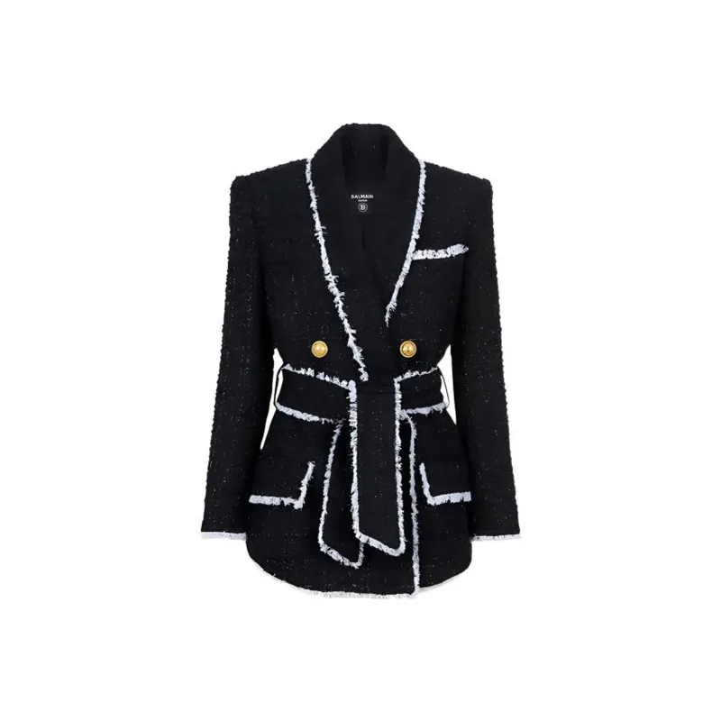 BALMAIN Trench Coat Women's Black-0
