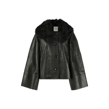TOTEME Leather Jackets Women's Black