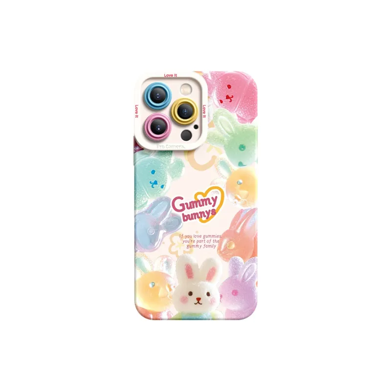 I Create My Art Silicone Material Bear Gummies Phone Cases Compatibility Apple 16/15/14/13/12 Series-3