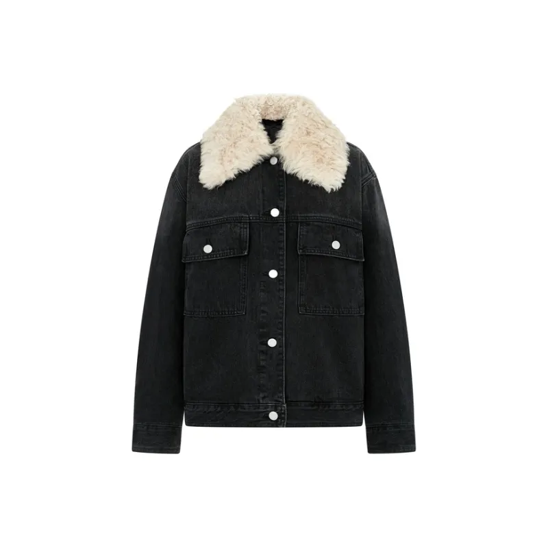 MO&CO Puffer Jackets Women's Denim Black-0
