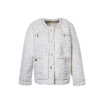 BEAUTIFUL CONFESSION Velvet Jackets Women's Cream Apricot