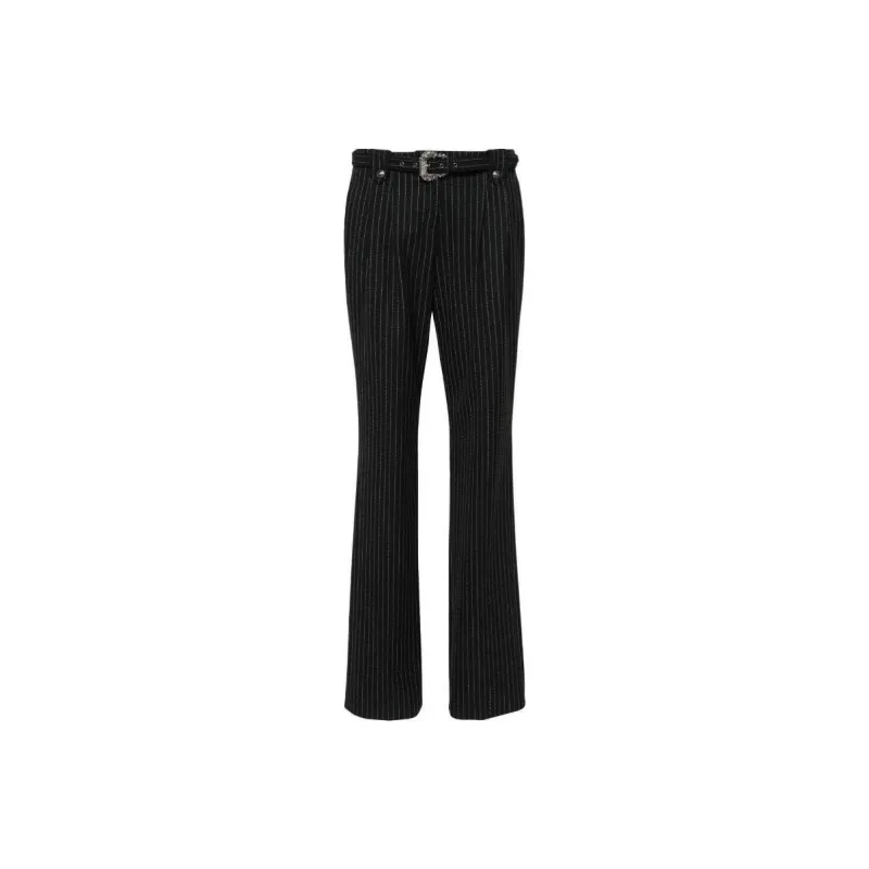 VERSACE JEANS COUTURE Pinstriped Logo engraved Straight Trousers-0
