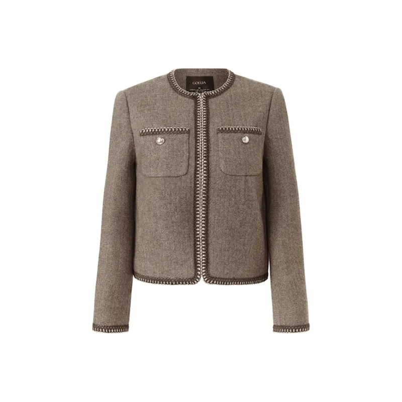GOELIA Cropped Coats Women's 86Y Coffee-0