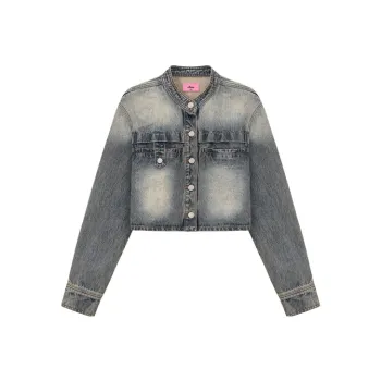 CHUU Cropped Coats Women's Denim Blue