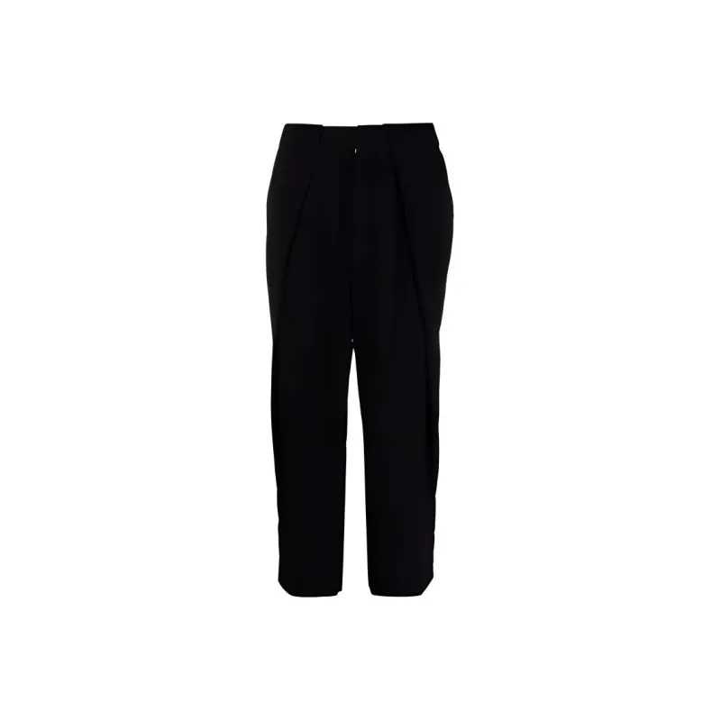 BALMAIN Cropped Straight leg Crepe Trousers-4