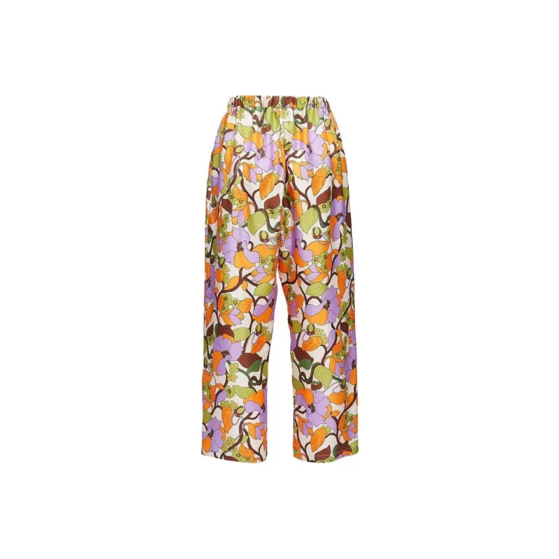 La DoubleJ Floral Drawstring Waist Trousers-0