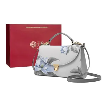 Pmsi Split Cow Leather Handbag Trumpets Women's Gray