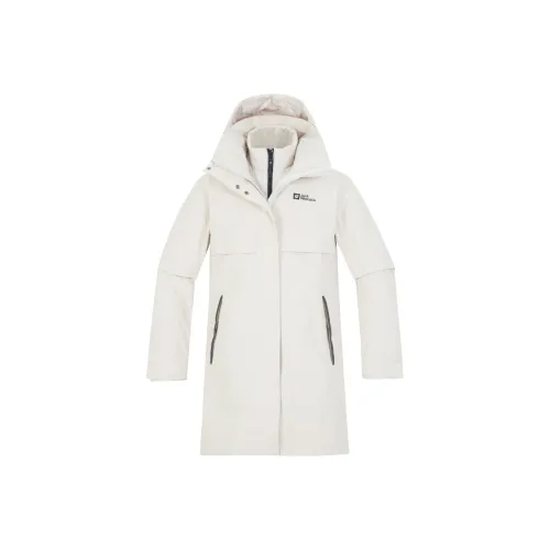 Jack Wolfskin Outdoor Hiking Keep Warm From The Wind Windbreaker Jacket Women's Pearl White