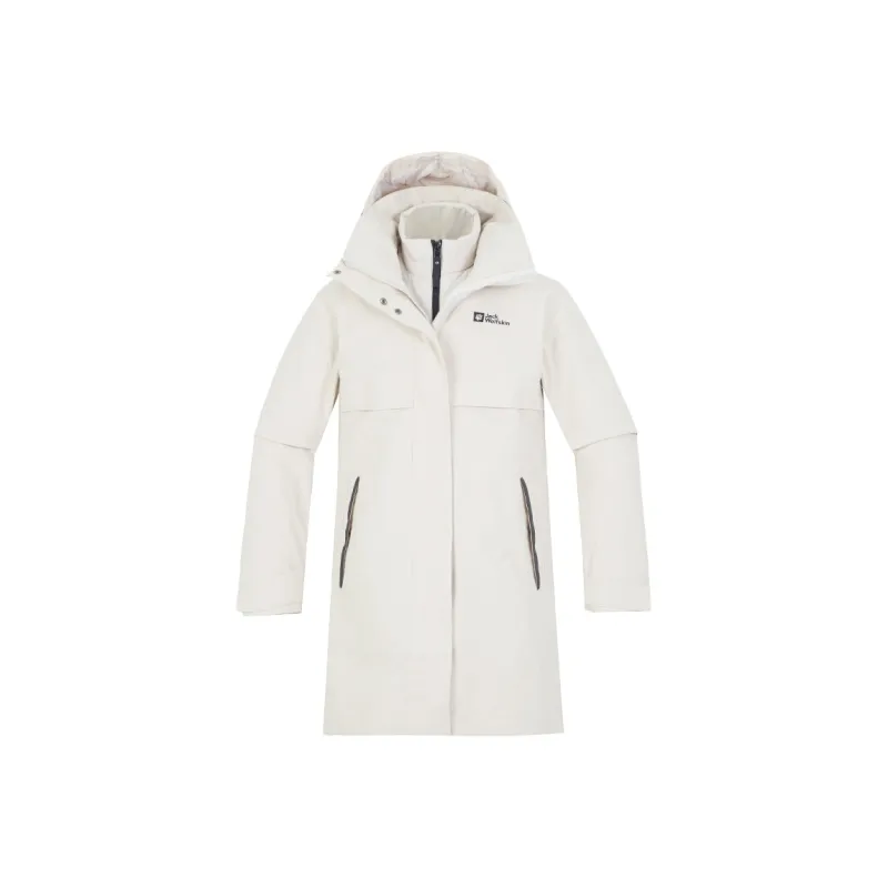 Jack Wolfskin Outdoor Hiking Keep Warm From The Wind Windbreaker Jacket Women's Pearl White-0