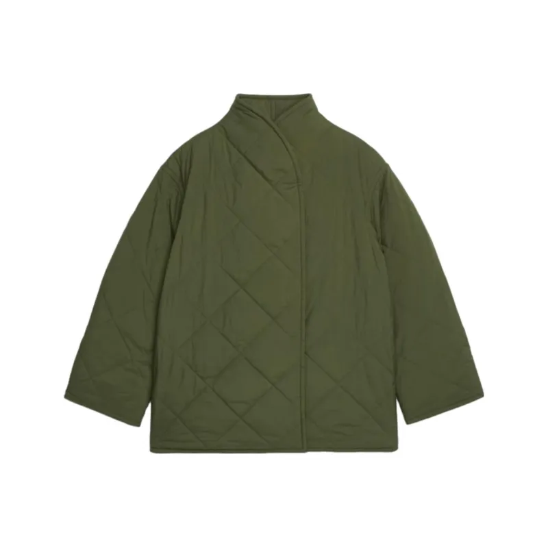 ARKET FW23 Puffer Jacket Women's Khaki Green-0