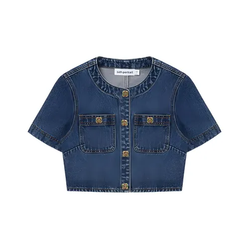 Self-portrait Denim Jacket Women's Denim Blue