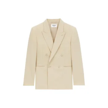 SAINT LAURENT Business Suits Coats Women's Beige