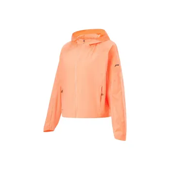LiNing Trench Coat Women's Candy Orange Candy Orange Reflective Full Coverage Print