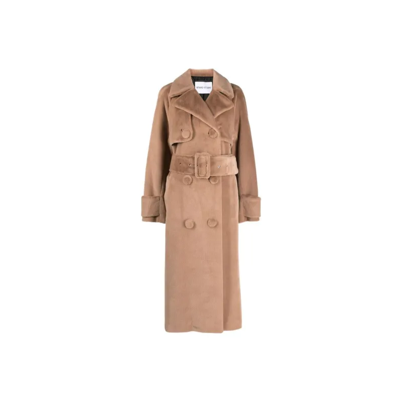 STAND STUDIO Tillie Faux-fur Trench Coat-0