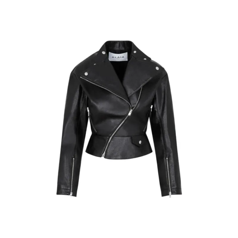 Alaia Leather Jackets Women's Black-0