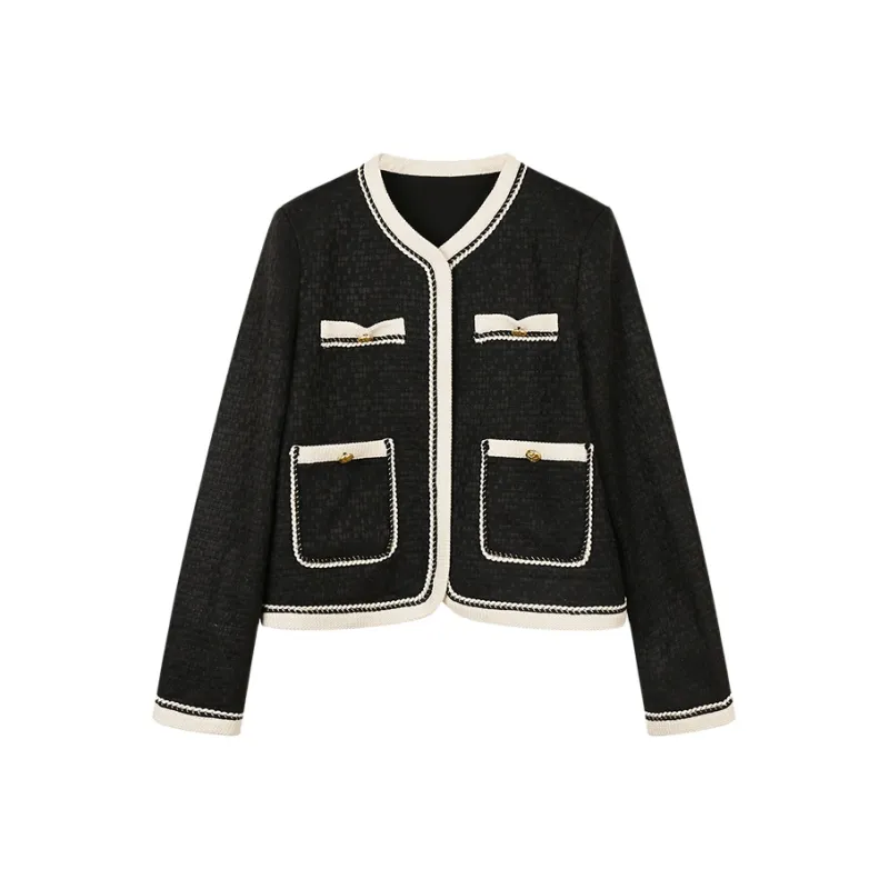 Migu Cropped Coats Women's Black-0