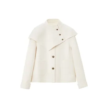 OVV Coats Women's Ecru Solid Color C3