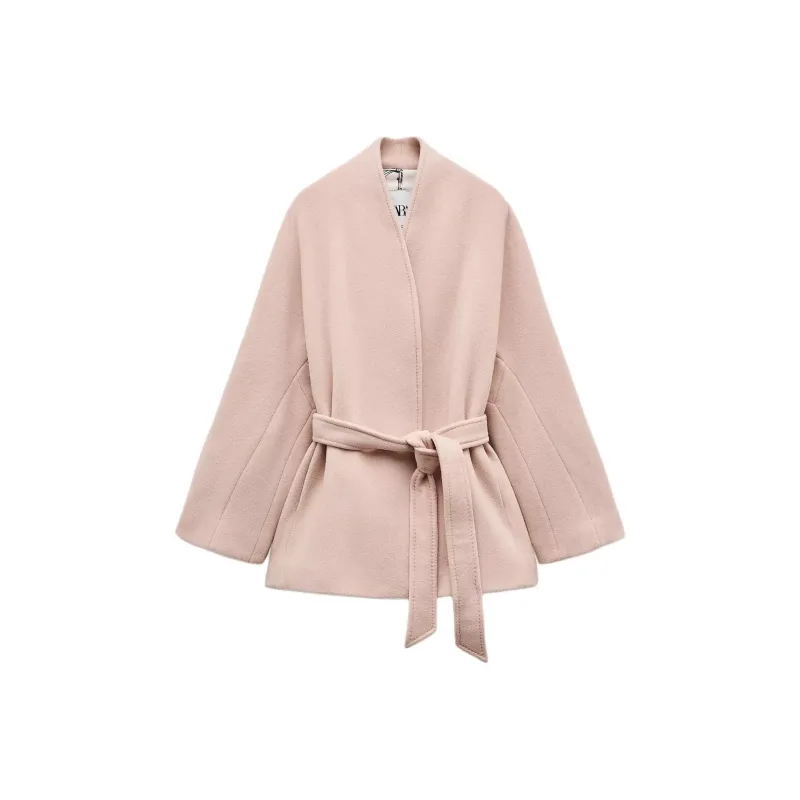 ZARA ZW Series Coats Women's Light Pink-0
