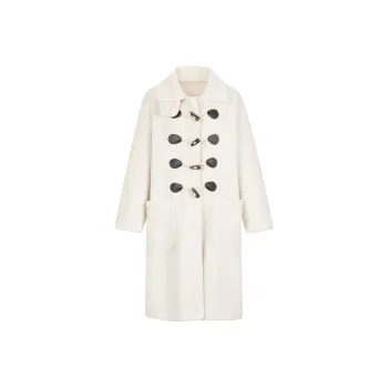 JIUTIAOMIAO Velvet feel Coat Women's Ivory