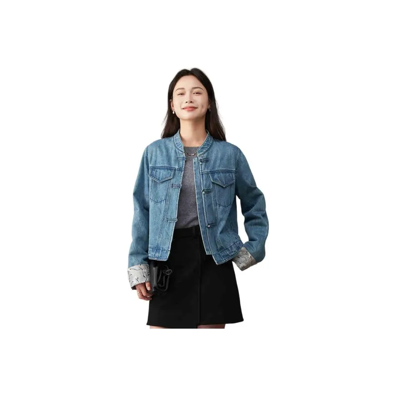 YALIDA Denim Jacket Women's Blue-0