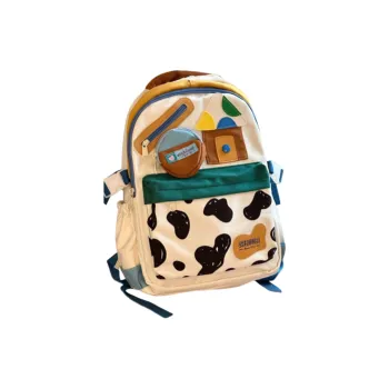 OTA Canvas Backpack Unisex Cow Print/Yellow