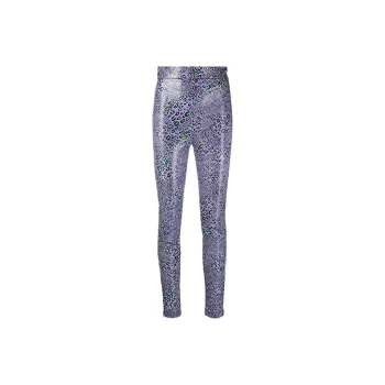 VERSACE Leopard Print Leggings 'Lilac'