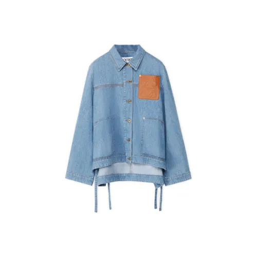 LOEWE Denim Jackets Women's Light Blue