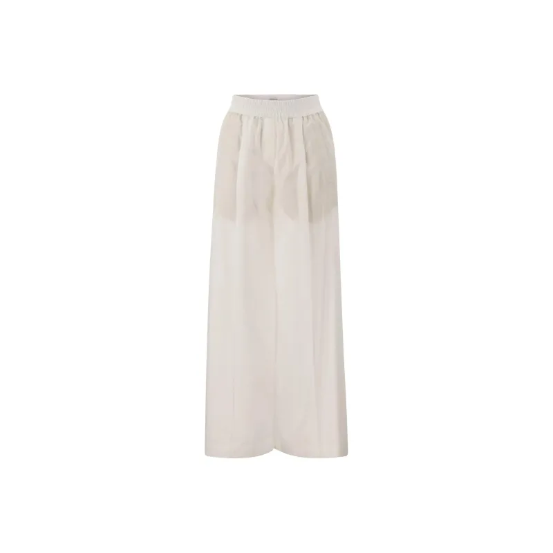 Brunello Cucinelli Elasticated Waistband Wide Leg Trousers-0