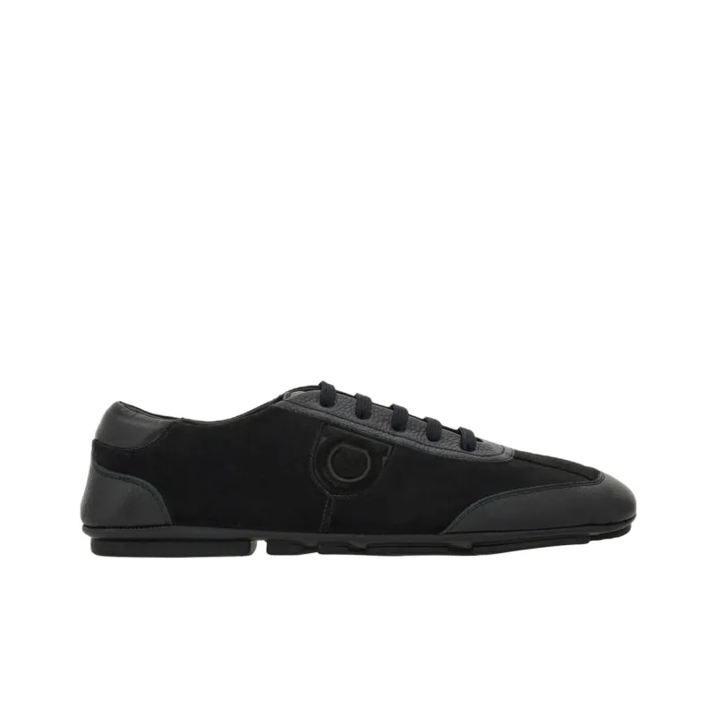 FERRAGAMO Lace up Driver Casual Shoes Men's Black-1