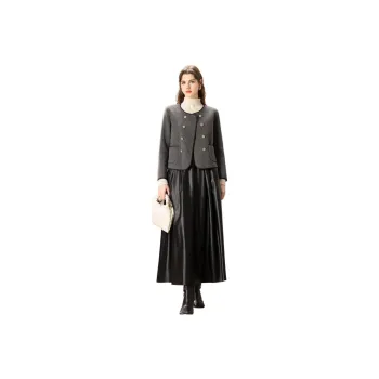 FENHONGMALI Coats Women's Gray