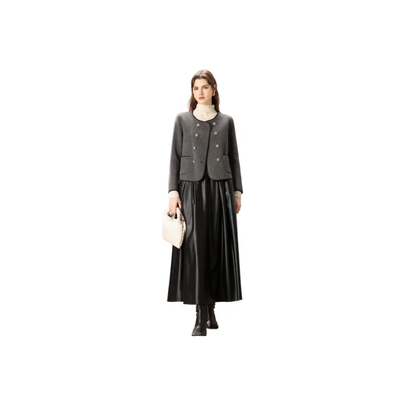 FENHONGMALI Coats Women's Gray-0