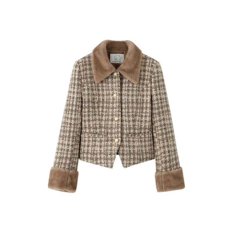 Luqingyi Velvet-feel Coat Women's Brown-0