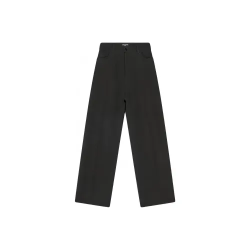 Balenciaga Wool Gabardine Baggy Tailored Pants Black