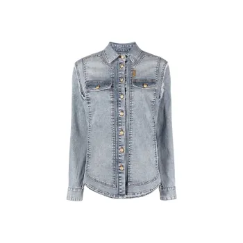 BALMAIN Denim Jackets Women's Blue