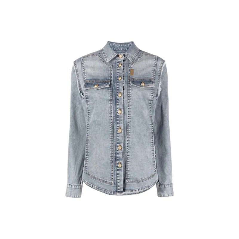 BALMAIN Denim Jackets Women's Blue-0