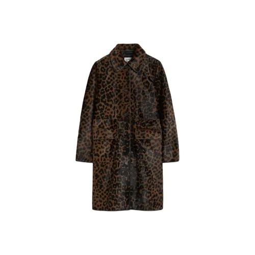 SAINT LAURENT Leopard-print Silk Trench Coat