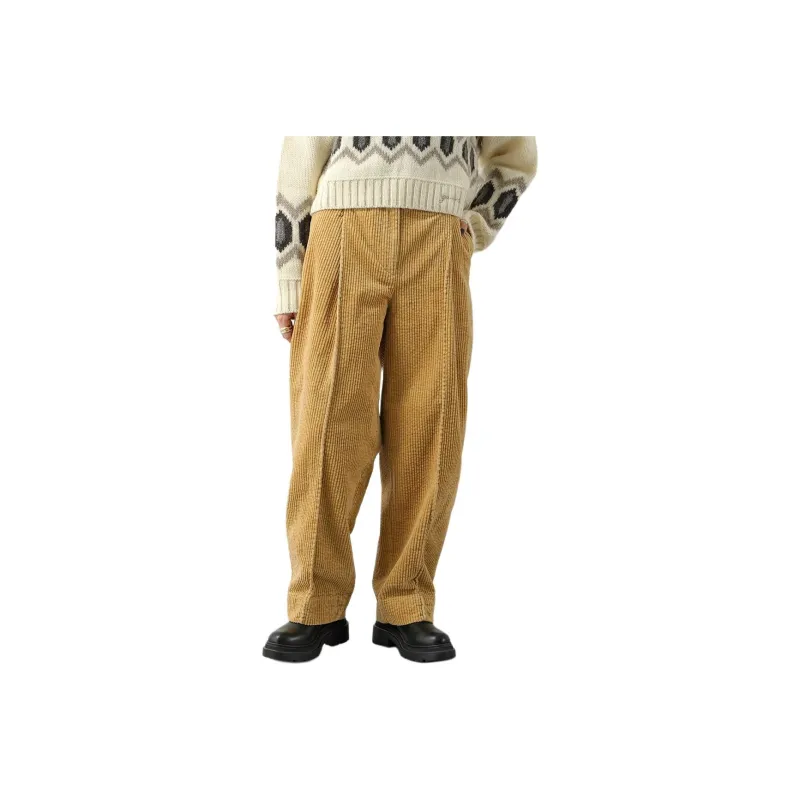 GANNI Casual Pants Women's Yellow-0